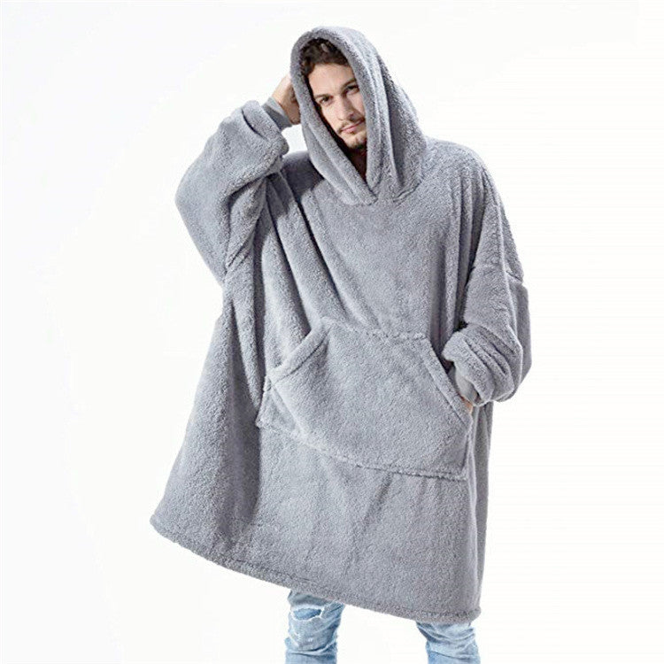 Wearable blanket hoodie in grey