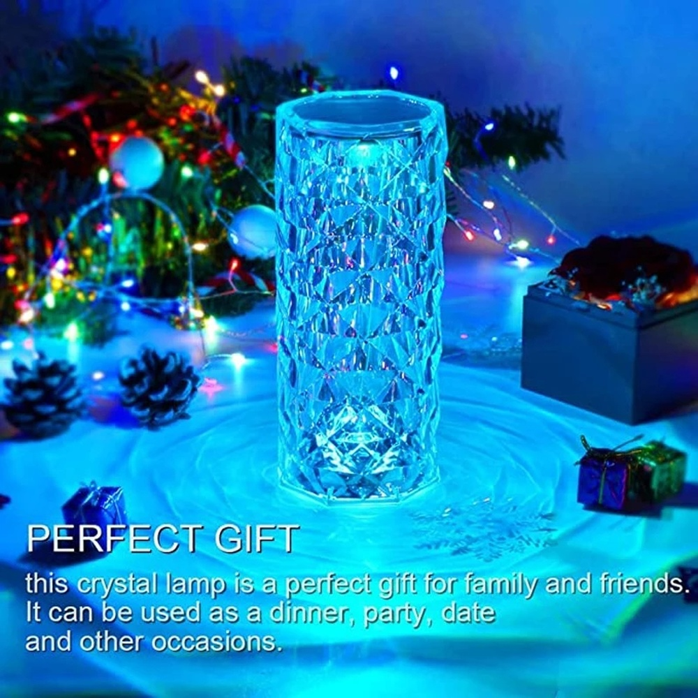 Crystal rose lamp as a holiday gift